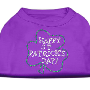 Happy St Patrick's Day Rhinestone Shirts Purple S