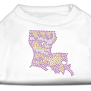 Louisiana Rhinestone Shirts White XL