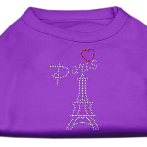 Paris Rhinestone Shirts Purple L