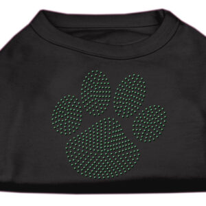 Green Paw Rhinestud Shirts Black L