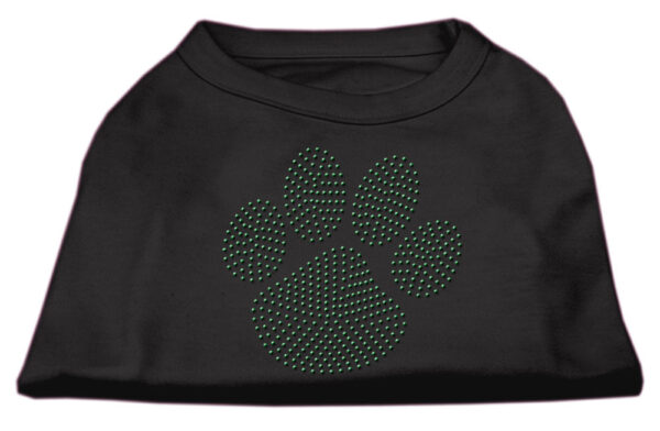 Green Paw Rhinestud Shirts Black L