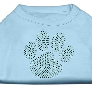 Green Paw Rhinestud Shirts Baby Blue S