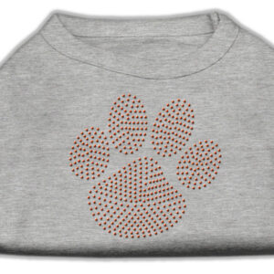Orange Paw Rhinestud Shirts Grey XS