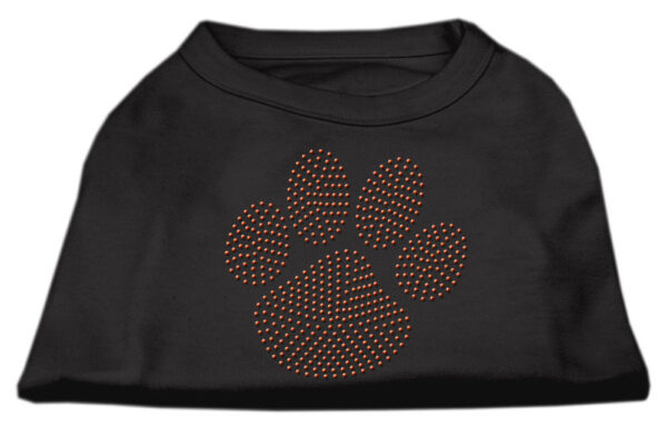 Orange Paw Rhinestud Shirts Black XXL