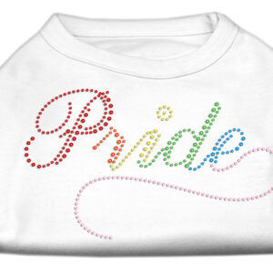 Rainbow Pride Rhinestone Shirts White XS
