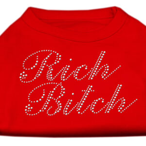 Rich Bitch Rhinestone Shirts Red M