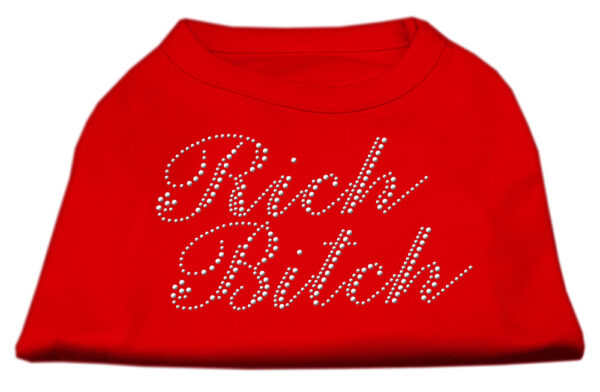 Rich Bitch Rhinestone Shirts Red M