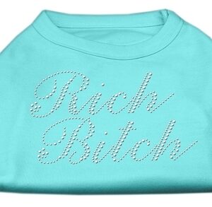 Rich Bitch Rhinestone Shirts Aqua XXXL
