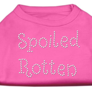Spoiled Rotten Rhinestone Shirts Bright Pink M
