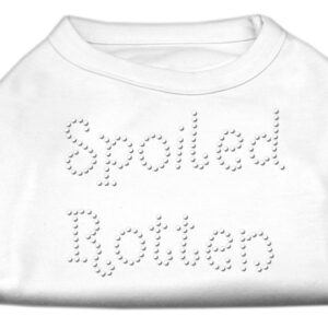 Spoiled Rotten Rhinestone Shirts White XL