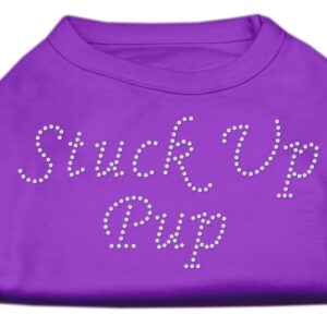 Stuck Up Pup Rhinestone Shirts Purple L