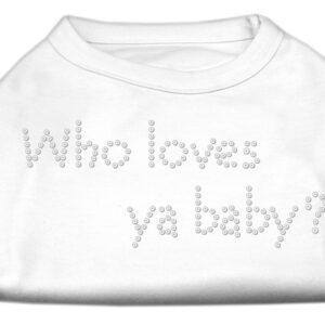 Who Loves Ya Baby? Rhinestone Shirts White S
