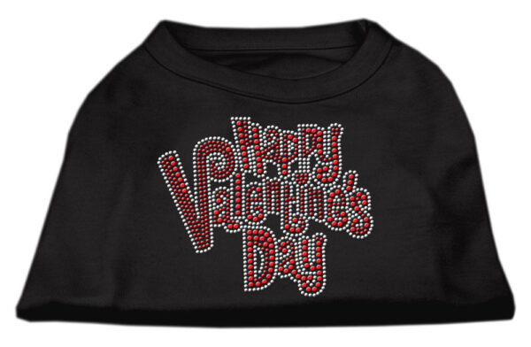 52-85-XXXLBK.jpg Happy Valentines Day Rhinestone Dog Shirt Black XXXL