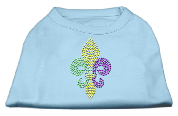 52-86-XLBBL.jpg Mardi Gras Fleur De Lis Rhinestone Dog Shirt Baby Blue XL