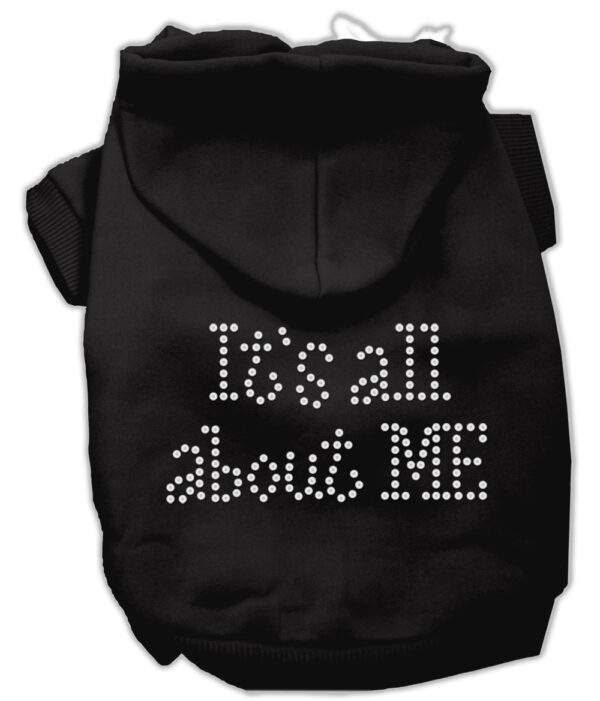 It's All About Me Rhinestone Hoodies Black XXXL