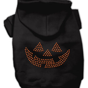 Jack O' Lantern Rhinestone Hoodies Black S