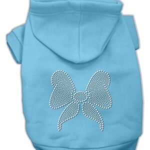 Rhinestone Bow Hoodies Baby Blue M