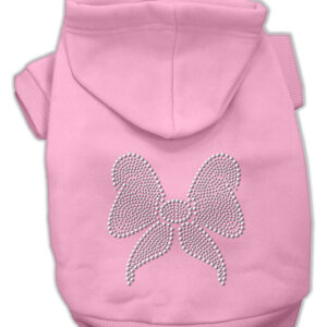 Rhinestone Bow Hoodies Pink XXXL
