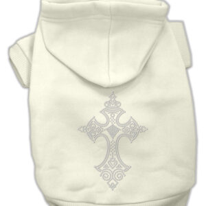 Rhinestone Cross Hoodies Cream L