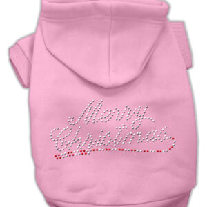 Merry Christmas Rhinestone Hoodies Pink XXXL