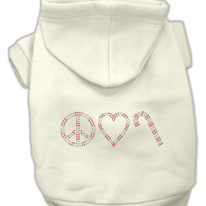 Peace, Love and Candy Canes Hoodies Cream XL