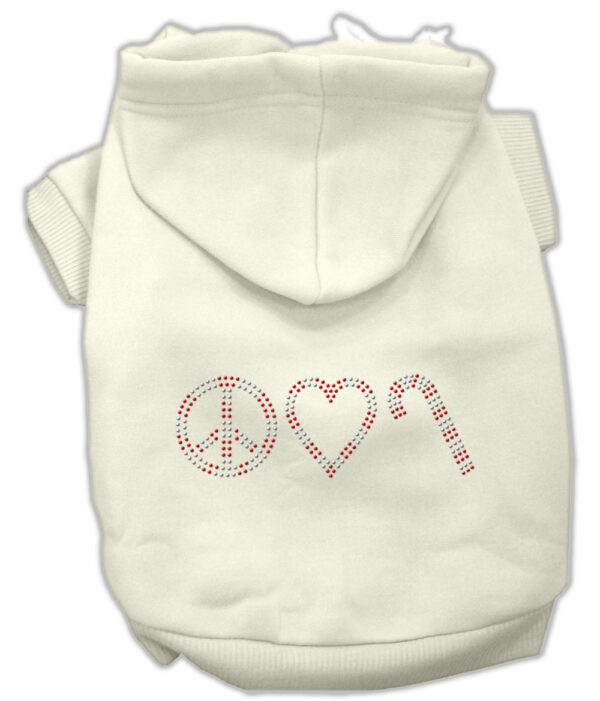 Peace, Love and Candy Canes Hoodies Cream XL