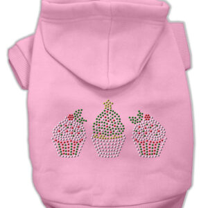 Christmas Cupcakes Rhinestone Hoodie Pink L