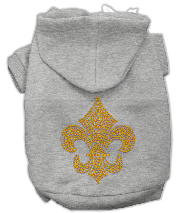 Gold Fleur De Lis Hoodie Grey M