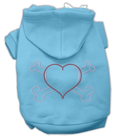 Heart and Crossbones Hoodies Baby Blue M