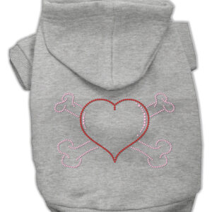 Heart and Crossbones Hoodies Grey M