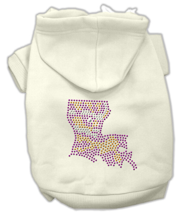Louisiana Rhinestone Hoodie Cream L