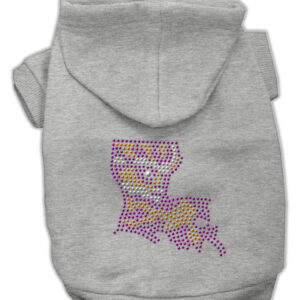 Louisiana Rhinestone Hoodie Grey S