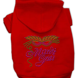 Mardi Gras Rhinestud Hoodies Red S