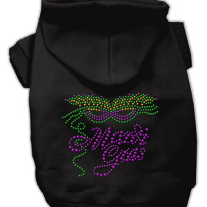 Mardi Gras Rhinestud Hoodies Black XL
