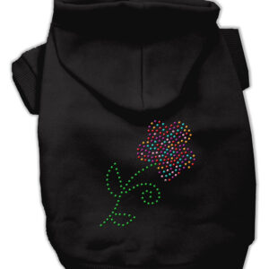 Multi-Colored Flower Rhinestone Hoodie Black XXL