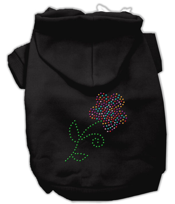 Multi-Colored Flower Rhinestone Hoodie Black XXL