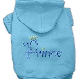 Prince Rhinestone Hoodies Baby Blue XL