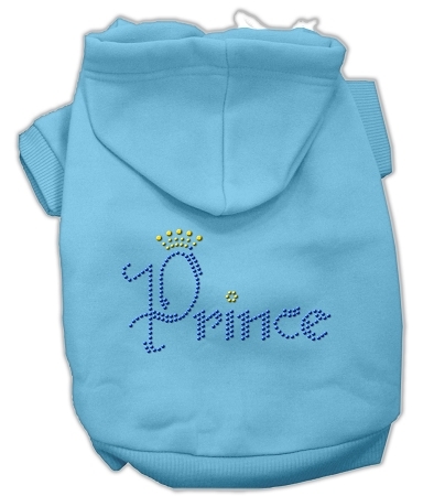 Prince Rhinestone Hoodies Baby Blue XL