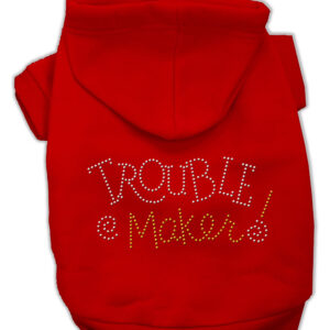 Trouble Maker Rhinestone Hoodies Red M