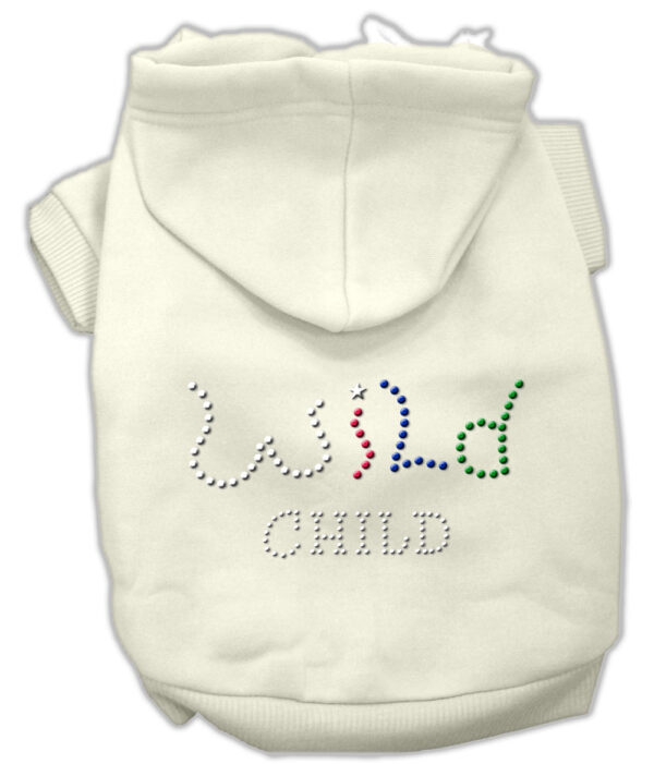 Wild Child Rhinestone Hoodies Cream XL