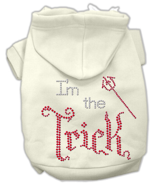 I'm the Trick Rhinestone Hoodies Cream L