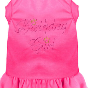 Birthday Girl Rhinestone Dress Bright Pink XS