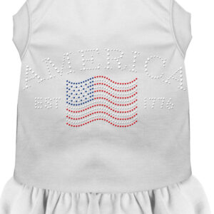 Classic America Rhinestone Dress White Lg