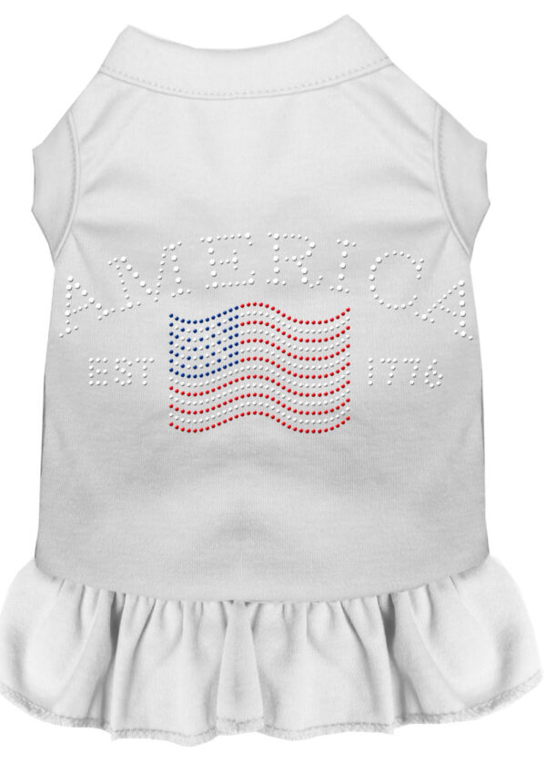 Classic America Rhinestone Dress White Lg