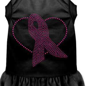 Pink Ribbon Rhinestone Dress Black Lg