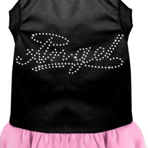 Rhinestone Angel Dress Black with Light Pink Lg