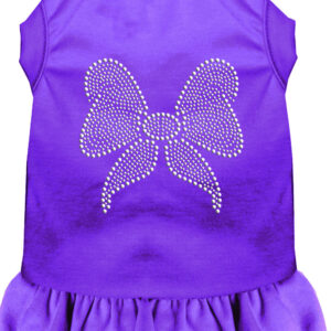 Rhinestone Bow Dress Purple Sm