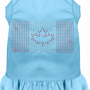 Rhinestone Canadian Flag Dress Baby Blue XS