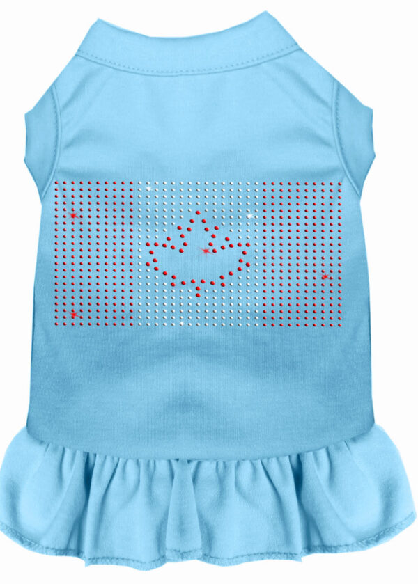 Rhinestone Canadian Flag Dress Baby Blue XS