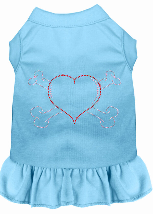 Rhinestone Heart and crossbones Dress Baby Blue 4X